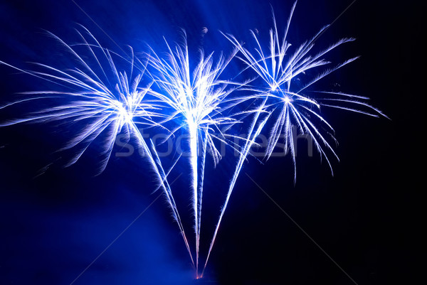 Kleurrijk vuurwerk zwarte hemel water gelukkig Stockfoto © vapi