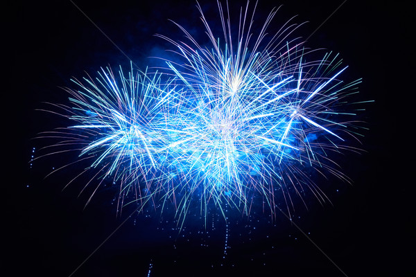 Stock fotó: Színes · tűzijáték · kék · fekete · égbolt · boldog