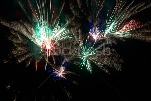 Színes tűzijáték fekete égbolt tűz fény Stock fotó © vapi