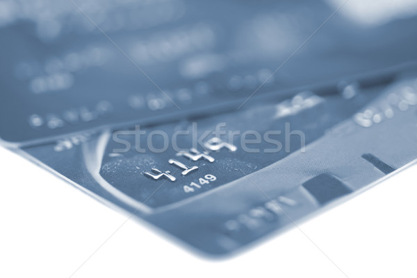 Stockfoto: Creditcards · geïsoleerd · witte · geld · ontwerp · winkelen