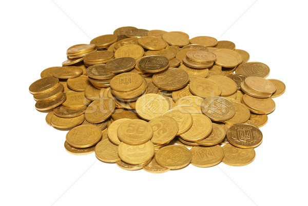 Monede izolat alb bani Imagine de stoc © vapi