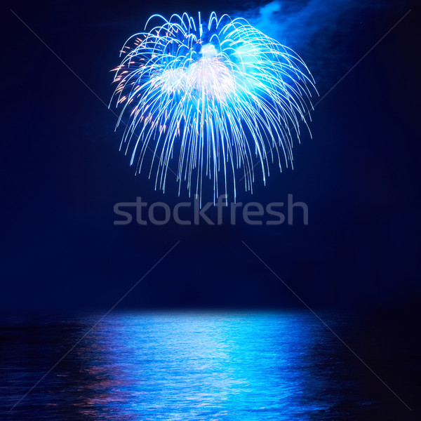 Colorato fuochi d'artificio blu nero cielo felice Foto d'archivio © vapi