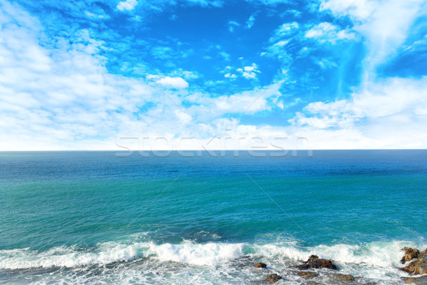 Grand vagues rive bleu mer ciel [[stock_photo]] © vapi