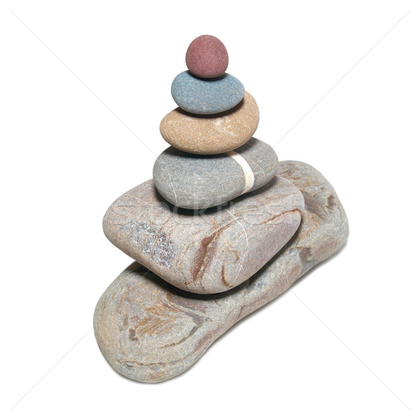 Pyramid of stones isolated on white. Stock photo © vapi