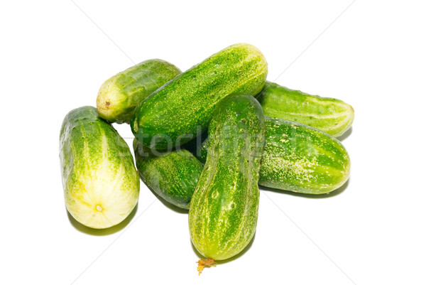 Many green cucumbers isolated on white. Stock photo © vapi
