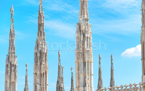 Tető híres Milánó katedrális fehér márvány Stock fotó © vapi