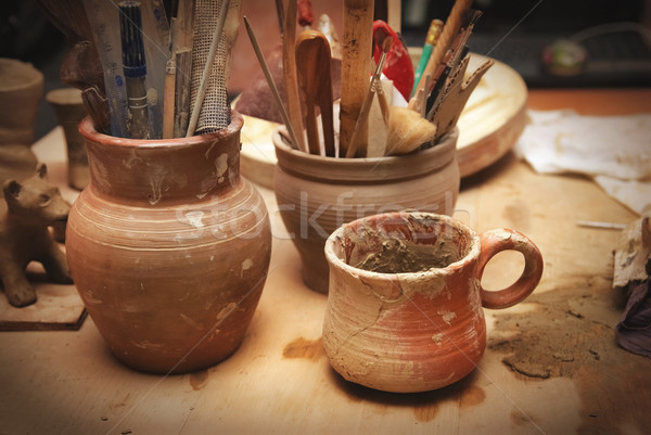 Handmade old clay pots Stock photo © vapi