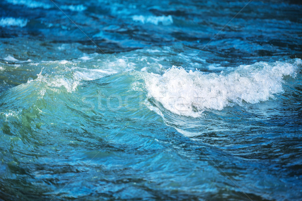 Sea wave on dark blue water Stock photo © vapi