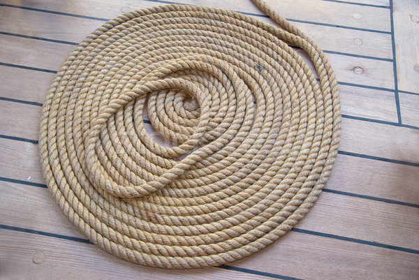 Stock photo: Circle bunch of ship rope