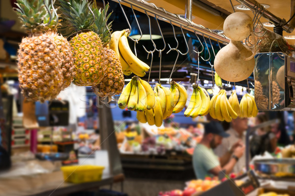 新鮮な 果物 市場 バナナ パイナップル 絞首刑 ストックフォト © vapi