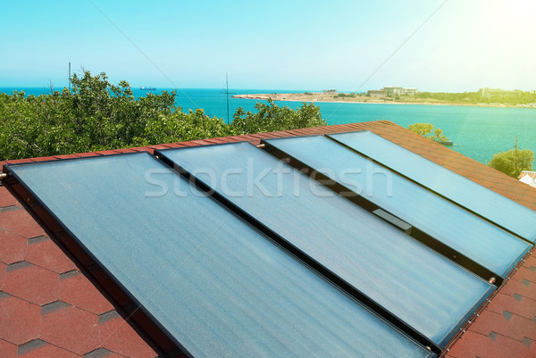 Solar panels on the roof Stock photo © vapi