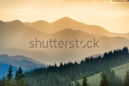 Beautiful sunset in the mountains Stock photo © vapi