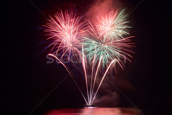Colorido fogos de artifício preto céu feliz luz Foto stock © vapi