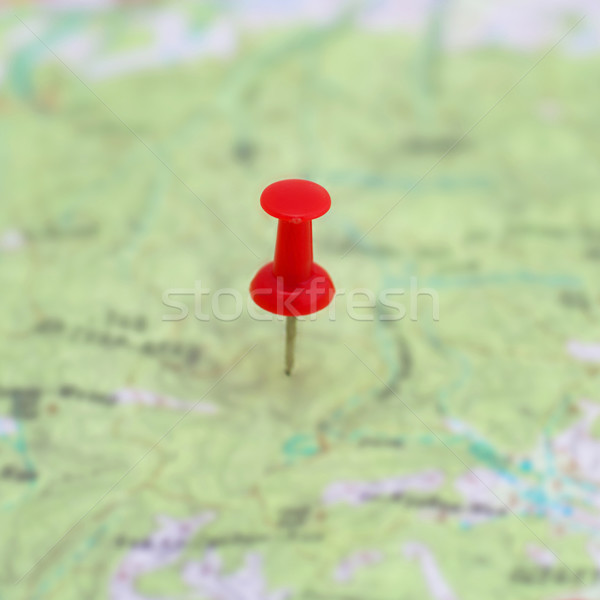 Rojo punto mapa carretera calle lago Foto stock © vapi