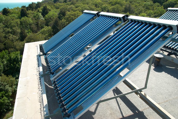 Stock photo: Vacuum solar water heating system