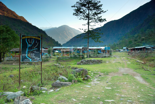 Tibetan village in Himalayan mountain. Stock photo © vapi