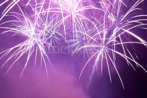 Színes tűzijáték kék lila fekete égbolt Stock fotó © vapi