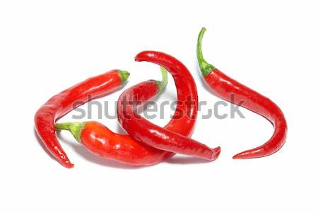 Stack of red hot chili peppers Stock photo © vapi