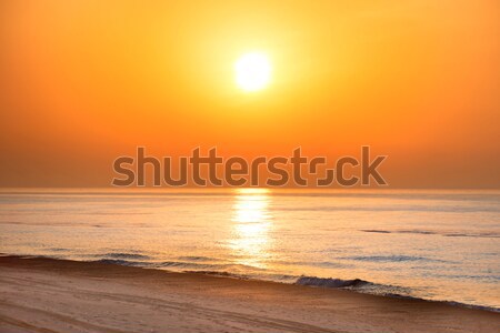 Zonsondergang strand lang kustlijn zon dramatisch Stockfoto © vapi