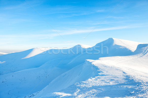 美しい 冬 山 雪 風景 青空 ストックフォト © vapi