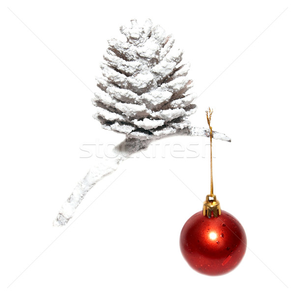 Christmas snow cone with red bauble. Stock photo © vapi