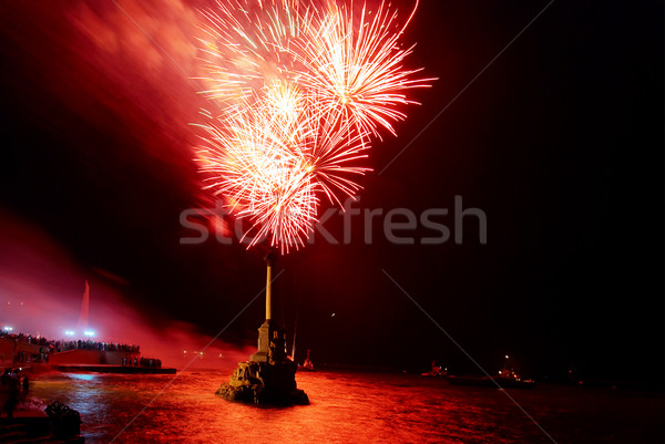 Salute, fireworks above the bay. Sevastopol. Stock photo © vapi