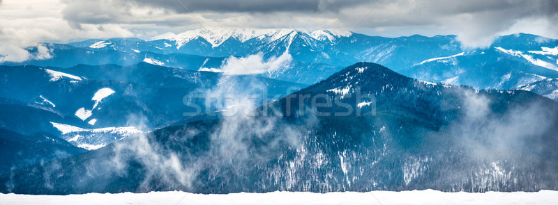 Panorama of winter mountains in snow Stock photo © vapi
