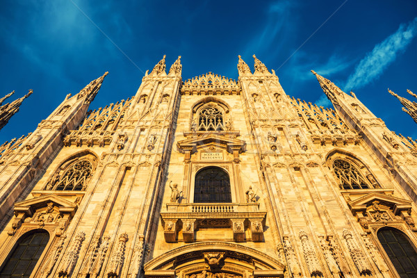 [[stock_photo]]: Nuit · vue · milan · cathédrale · célèbre