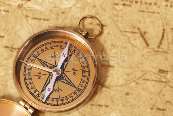 Сток-фото: компас · старая · карта · древних · Гранж · бизнеса · фон