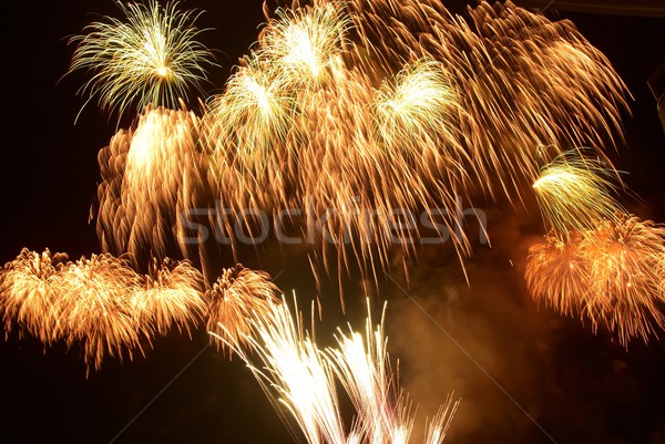 Színes tűzijáték fekete égbolt boldog fény Stock fotó © vapi