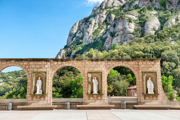 Stock photo: Statues on square in Montserrat monastery