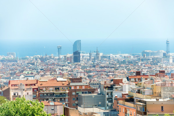 Panorama Ansicht Stadt Barcelona Stadtbild Gebäude Stock foto © vapi