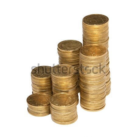 Stock photo: Column of golden coins