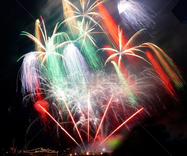 Stock photo: Salute, fireworks above the bay. Sevastopol, Ukraine.