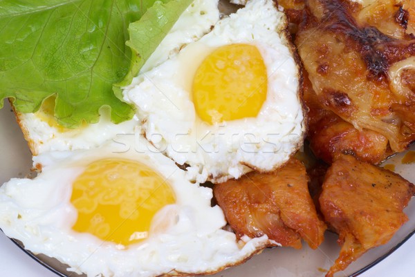フライド 卵 肉 サラダ 皿 健康 ストックフォト © vapi