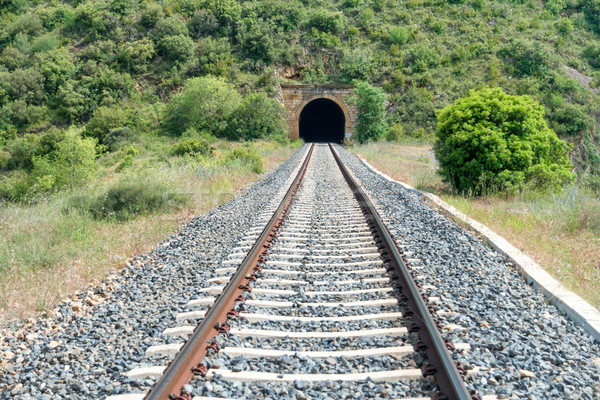 Velho trem túnel ferrovia montanha construção Foto stock © vapi