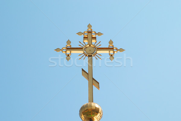 Golden orthodox cross Stock photo © vapi