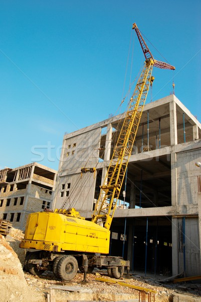 Stockfoto: Gebouw · kraan · bouw · business · hemel · huis