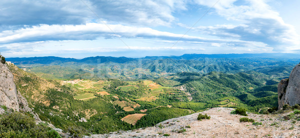 Stockfoto: Panorama · groene · bergen · Barcelona · Spanje · hemel