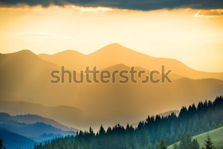 Beautiful sunset in the mountains Stock photo © vapi
