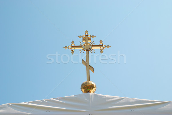 Golden orthodox cross Stock photo © vapi