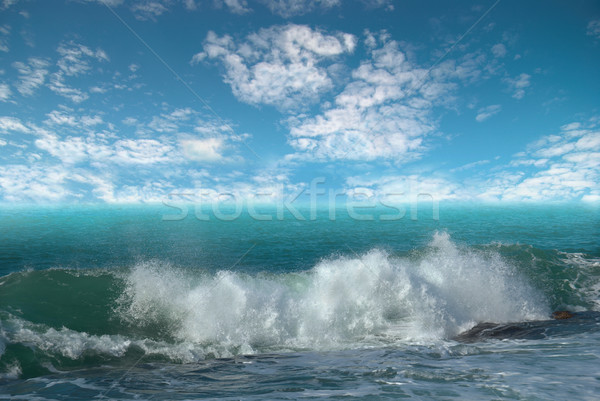 Sturm Meer dunkel bewölkt Himmel Landschaft Stock foto © vapi