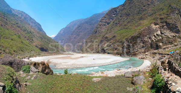 Panorama rio tibete Nepal água Foto stock © vapi