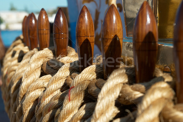 Yacht's ropes and tackles Stock photo © vapi