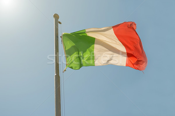 Bandera italiana cielo azul cielo azul bandera Foto stock © vapi