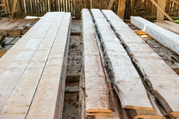 Deszkák Buenos Aires gyár köteg fából készült fa Stock fotó © vapi