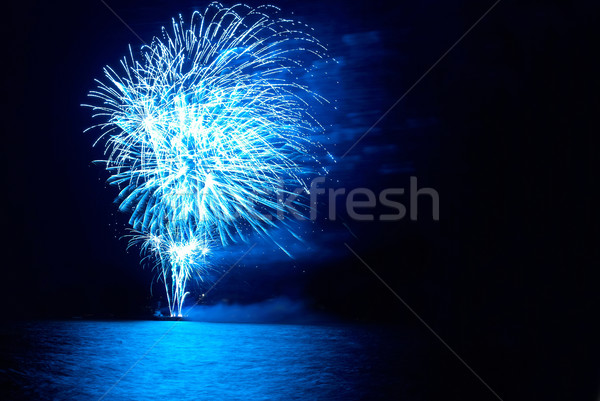 Stock fotó: Színes · ünnep · tűzijáték · kék · fekete · égbolt