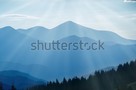 Blue mountains at sunset Stock photo © vapi