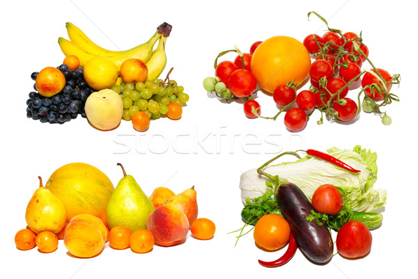 Stok fotoğraf: Meyve · sebze · yalıtılmış · beyaz · gıda · doğa