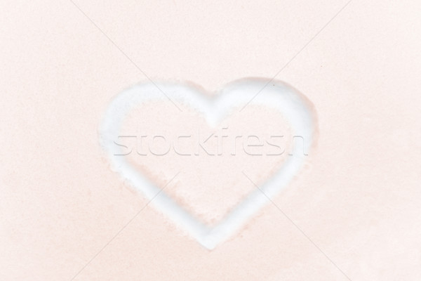 Piros szív alak rajz fehér hó szeretet Stock fotó © vapi